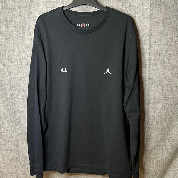 Jordan Flight Graphic T-Shirt Never Say Never LS Black FZ1934-010 Size Large - Picture 1 of 7